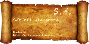 Sárfi Alexandra névjegykártya