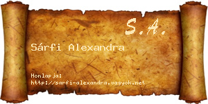 Sárfi Alexandra névjegykártya